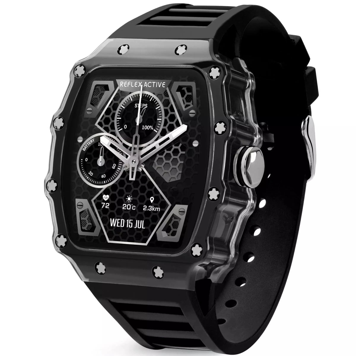 Reflex Active Black Series 51 IP Black Anadigi Dial Black Strap Unisex Watch | RA51 - 2225 | TIME Watches