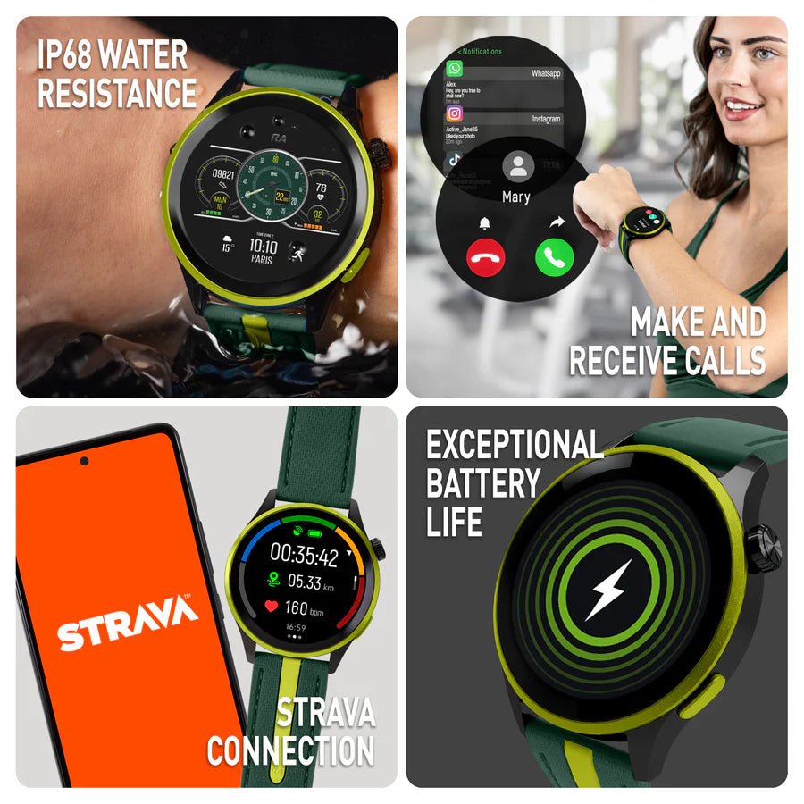 Reflex Active Series 54 Black Case Green Bezel Black Chrono Dial Green and Yellow Strap Unisex Watch | RA54 - 2238 | TIME Watches