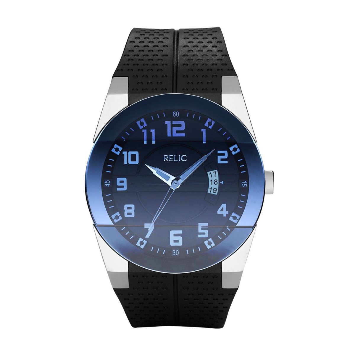 Relic Jake Silver Dial and Rubber 50mm Men's Watch | ZR11861 | TIME Watches