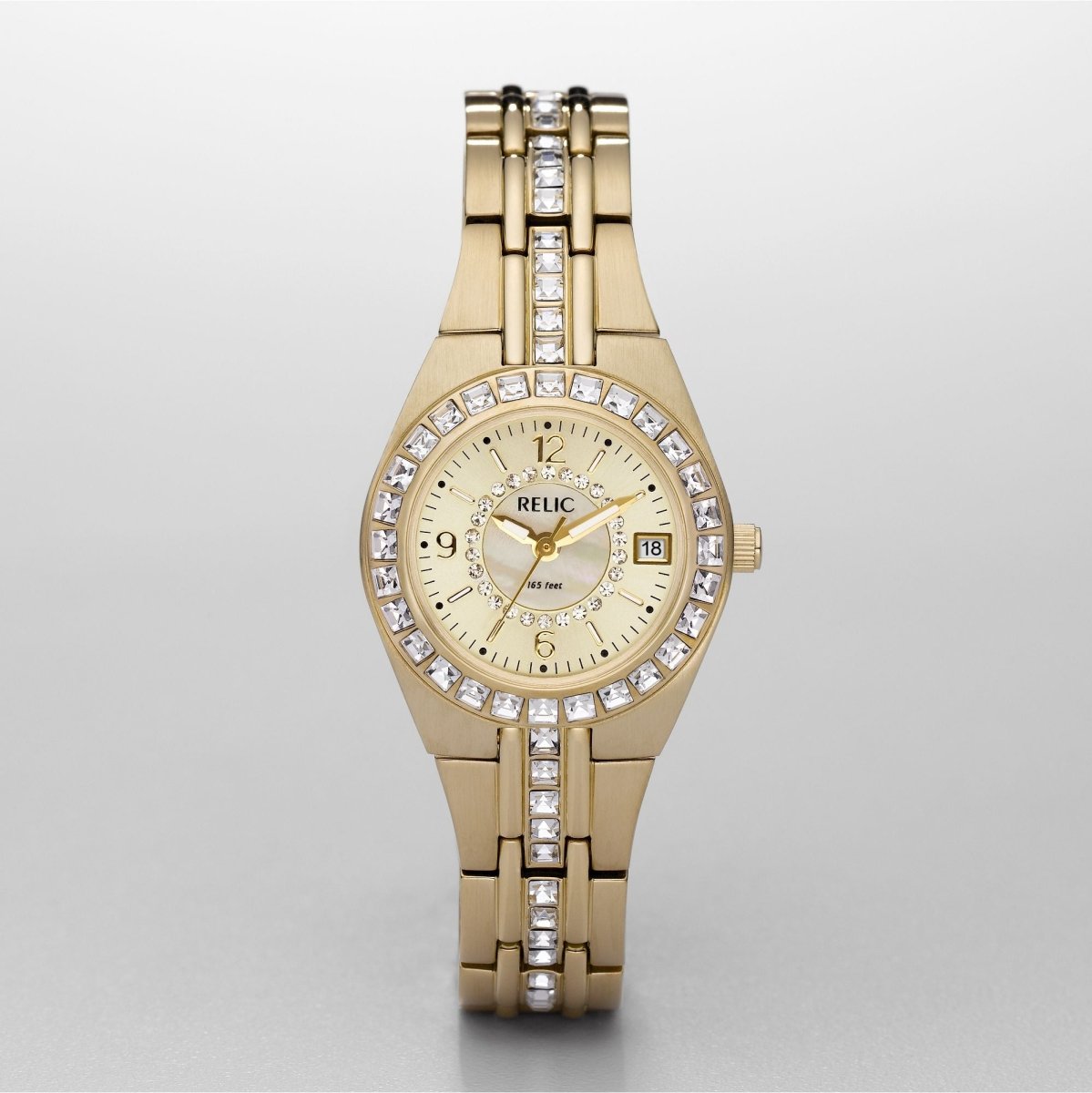 Relic Queen'S Court Gold Dial and Steel Bracelet 27mm Women's Watch | ZR11778 | TIME Watches