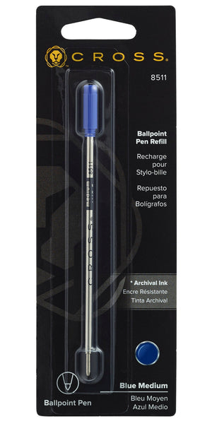 CROSS Ballpoint Pen Refill - Blue - Medium - Packaged One Per Card | 8511