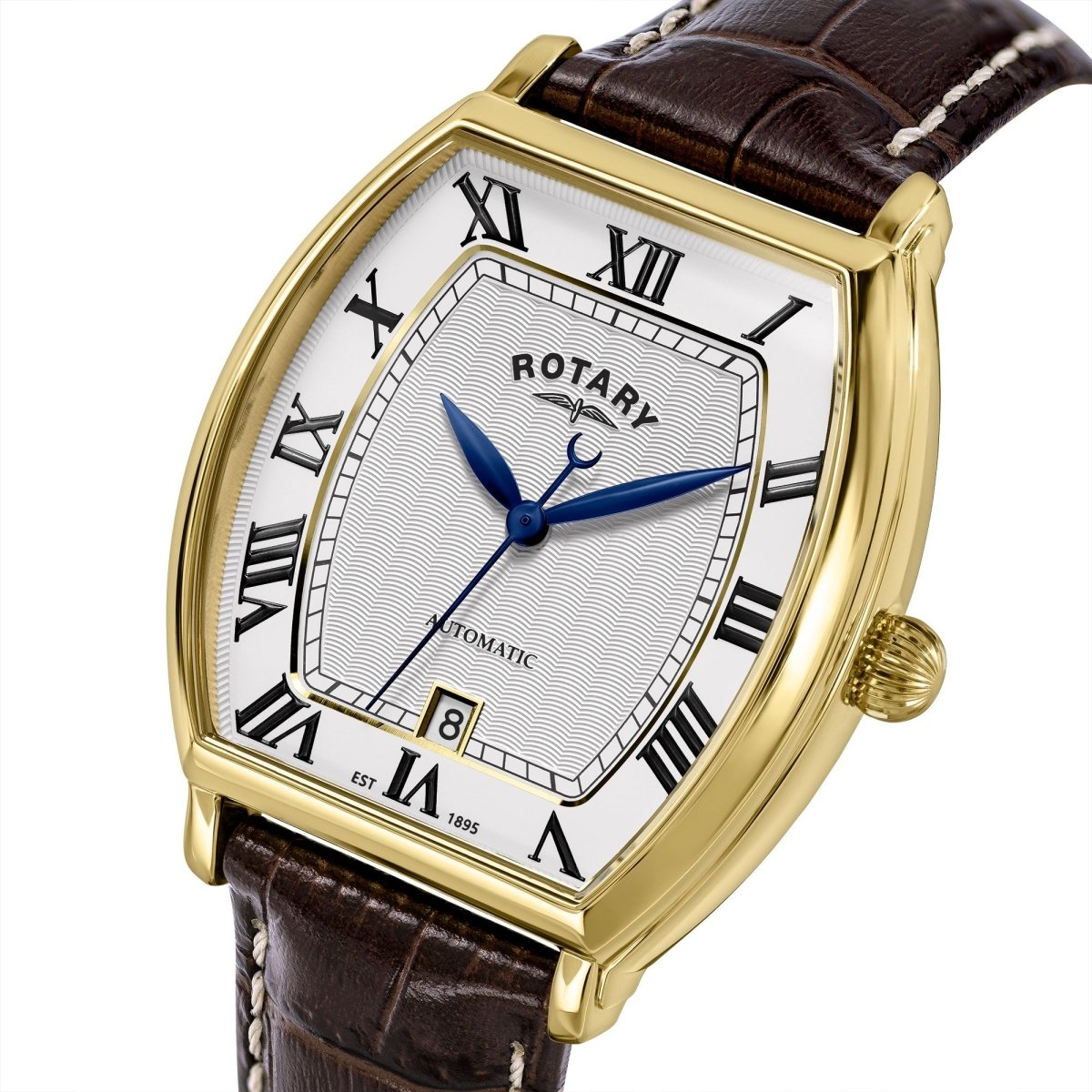 Rotary 1895 White Dial and Brown Leather 36mm Men's Watch | RGS10060/01 | TIME Watches