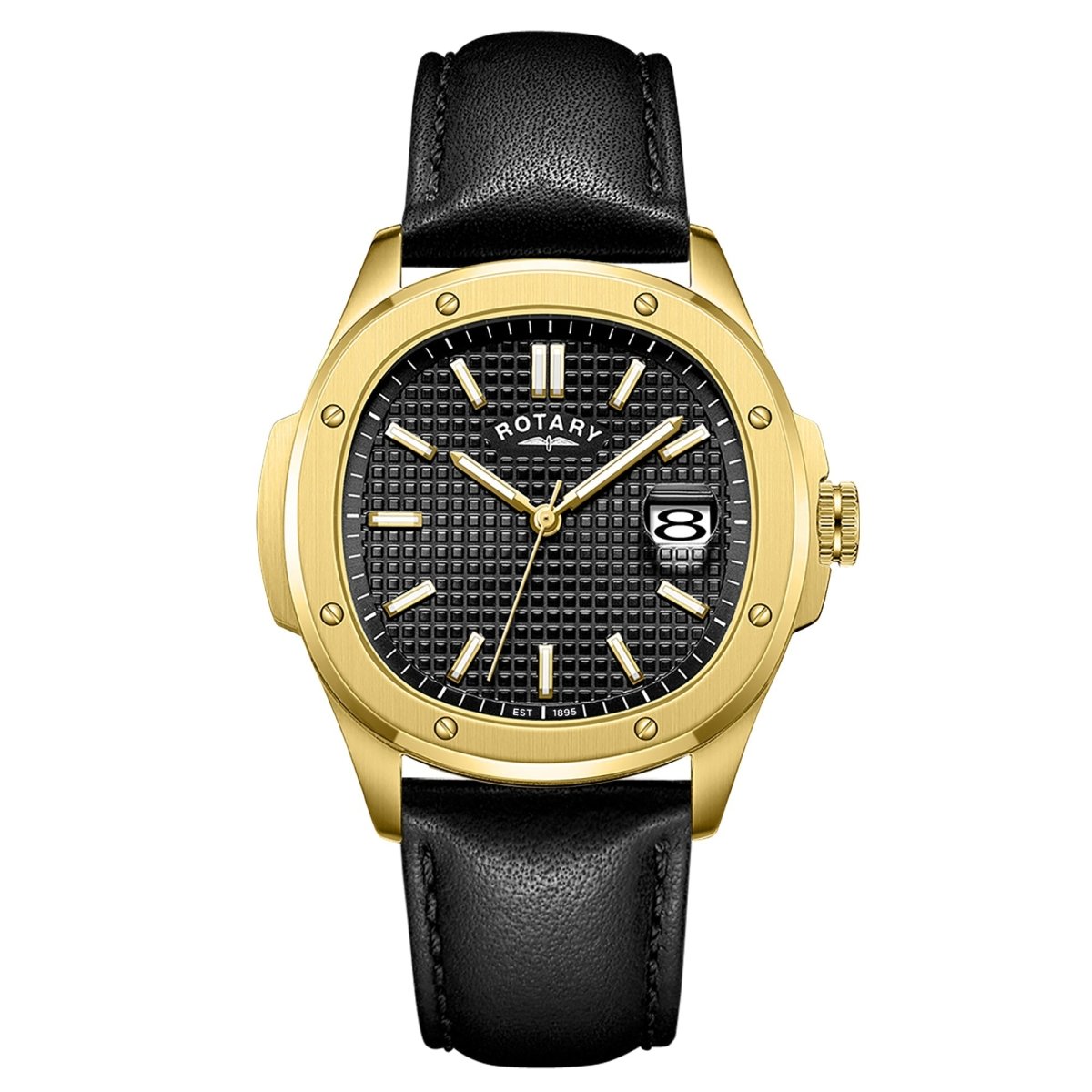 Rotary Apex100 Black Dial and Black Leather 40mm Men's Watch | GS05578/04 | TIME Watches