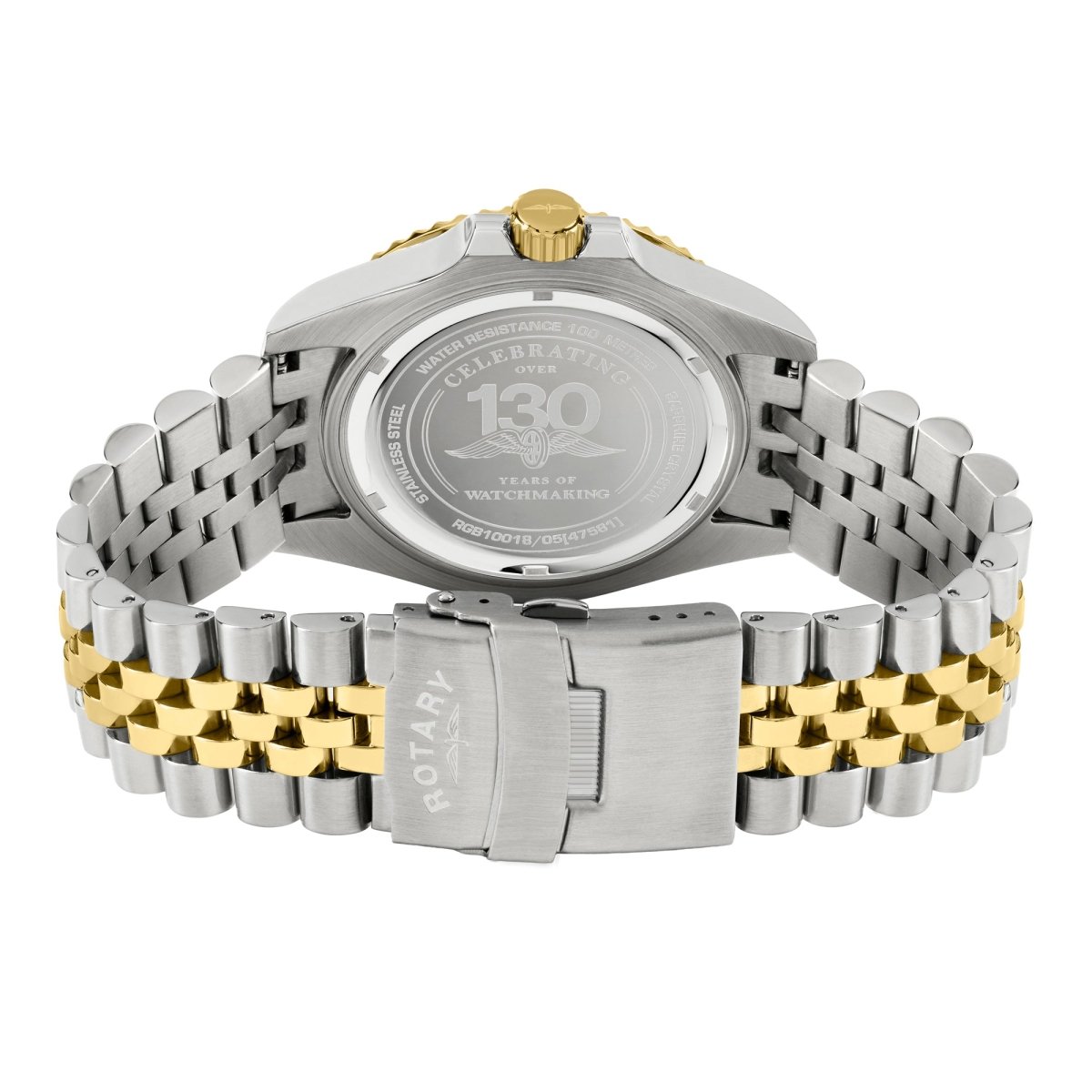 Rotary Apex100 Blue Dial and Gold Steel Bracelet 45mm Men's Watch | RGB10018/05 | TIME Watches
