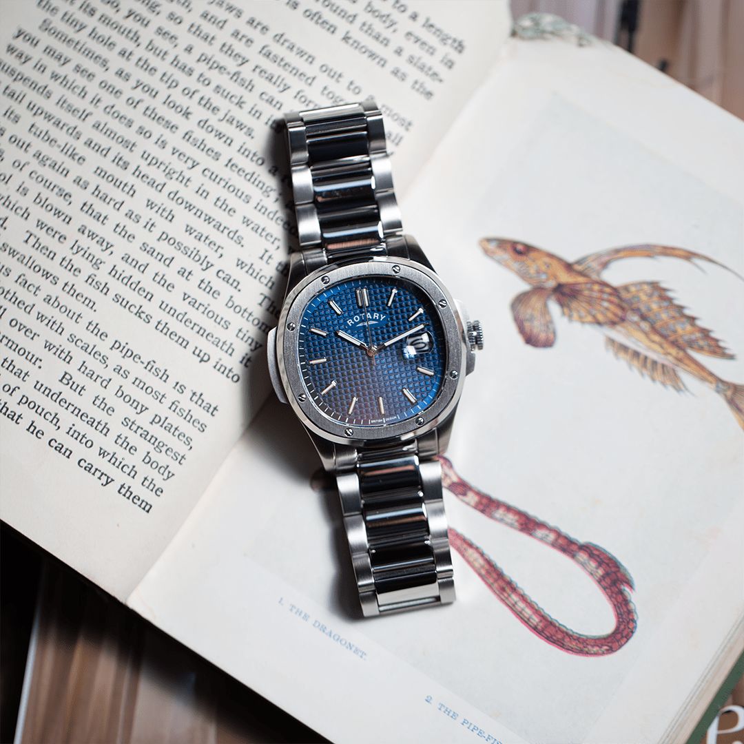 Rotary Apex100 Blue Dial and Steel Bracelet 40mm Men's Watch | GB05575/05 | TIME Watches