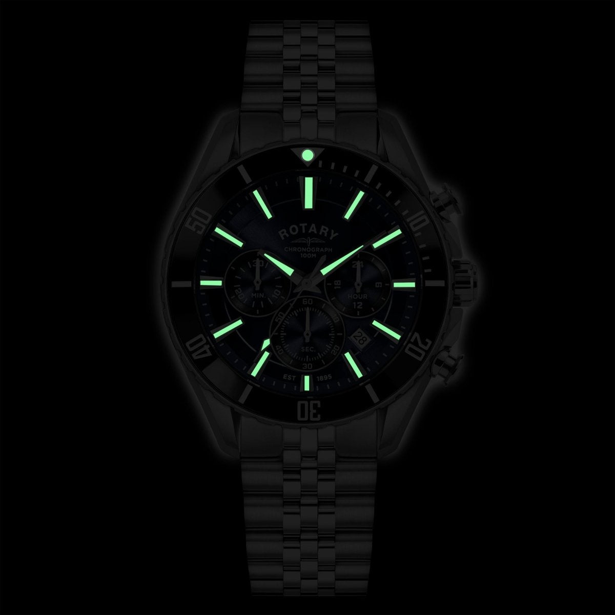 Rotary Apex100 Blue Dial and Steel Bracelet 42mm Men's Watch | RGB10013/05 | TIME Watches