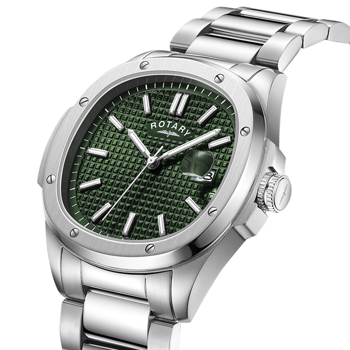 Rotary Apex100 Green Dial and Steel Bracelet 40mm Men's Watch | GB05575/24 | TIME Watches