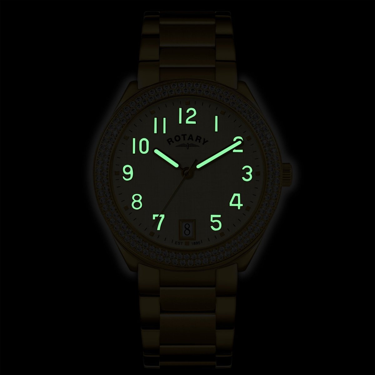 Rotary Brilliance Champagne Dial and Gold Steel Bracelet 35mm Women's Watch | RLB10028/03 | TIME Watches
