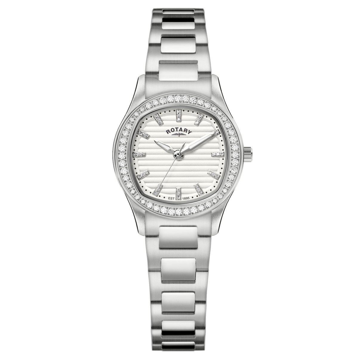 Rotary Brilliance White Dial and Steel Bracelet 28mm Women's Watch | RLB10019/01 | TIME Watches