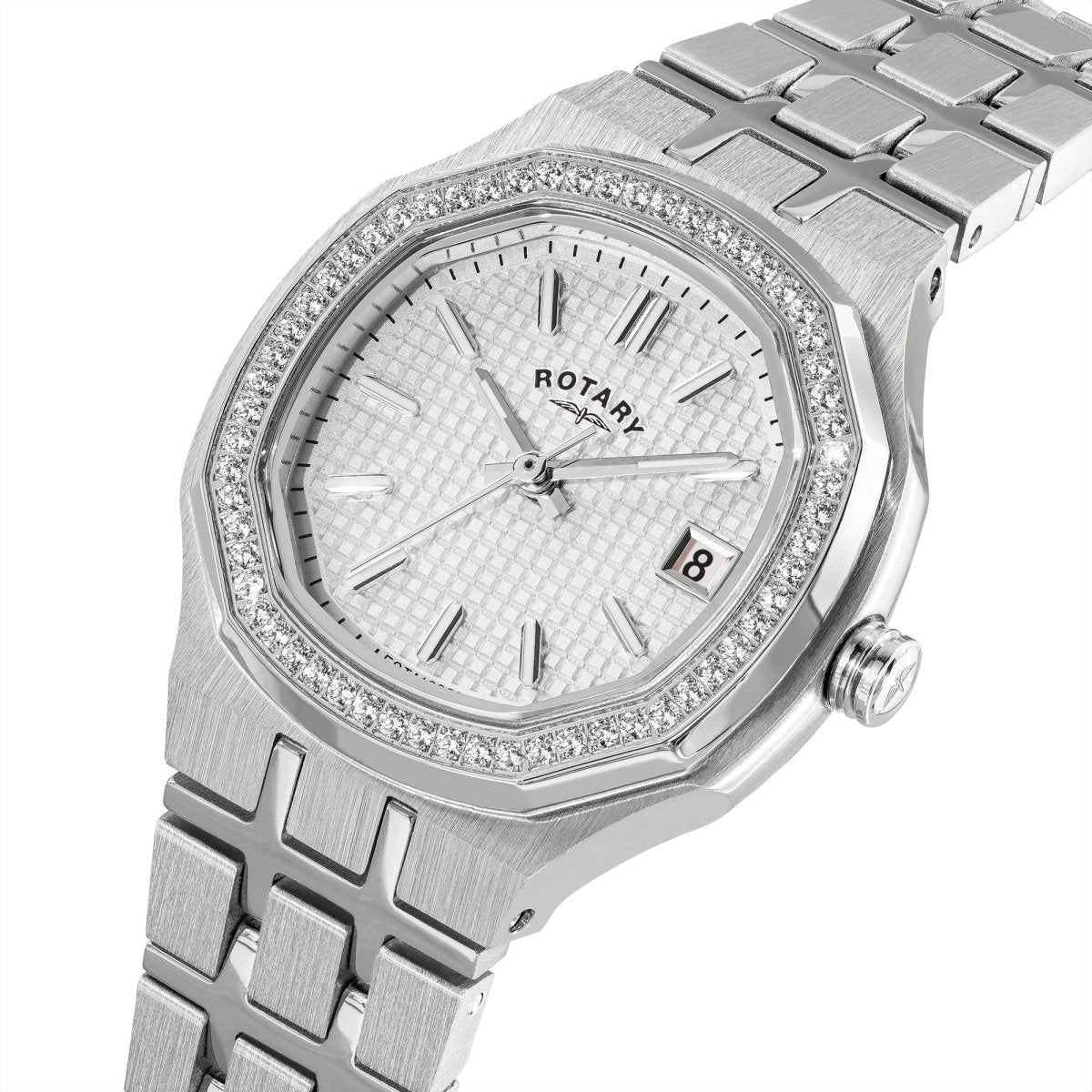 Rotary Brilliance White Dial and Steel Bracelet 30mm Women's Watch | RLB10013/01 | TIME Watches