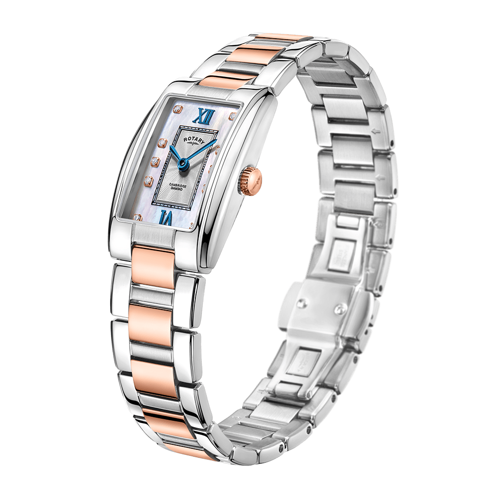 Rotary Cambridge Mother of Pearl Dial and Rose Gold Steel Bracelet 33mm Women's Watch | LB05437/07/D | TIME Watches