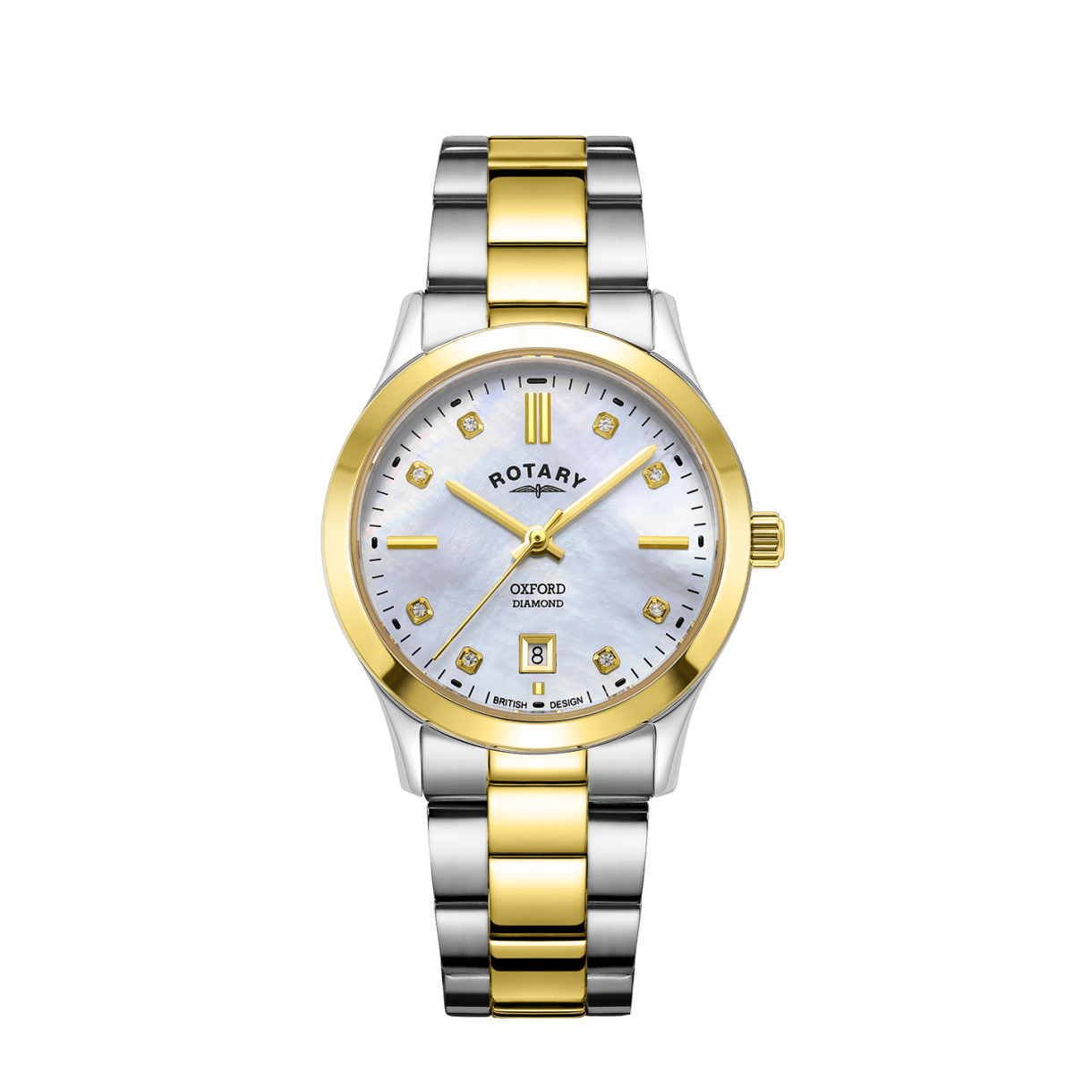 Rotary Contemporary Mother of Pearl Dial and Gold Steel Bracelet 30mm Women's Watch | LB05521/41/D | TIME Watches