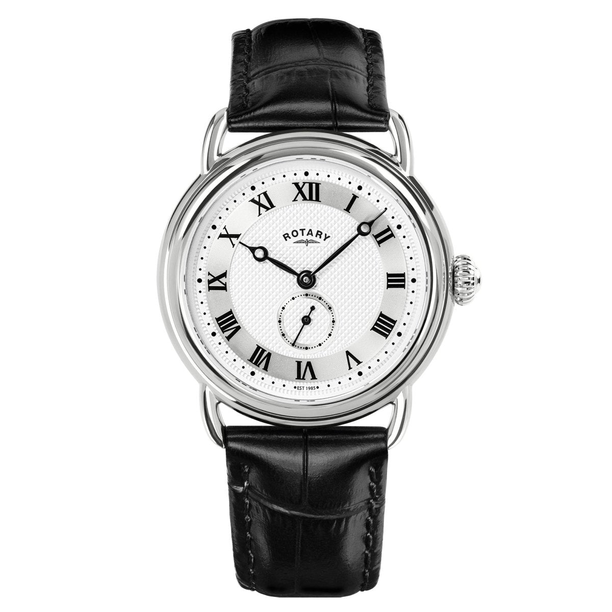 Rotary Heritage Gents Silver Dial and Black Leather 38mm Men's Watch | GS02424/21 | TIME Watches