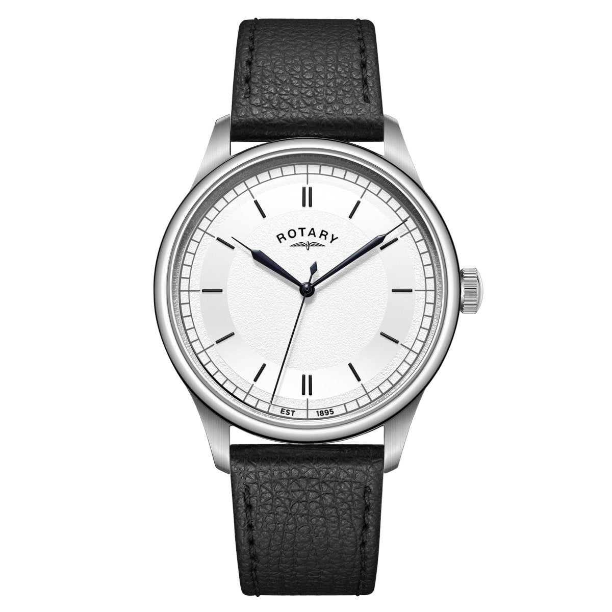 Rotary Heritage Gents Silver Dial and Black Leather 40mm Men's Watch | GS05980/06 | TIME Watches
