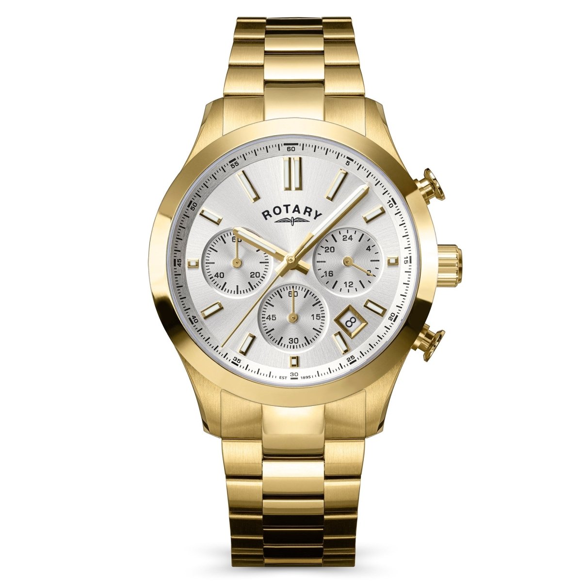 Rotary Heritage Gents Silver Dial and Gold Steel Bracelet 40mm Men's Watch | RGB10056/70 | TIME Watches
