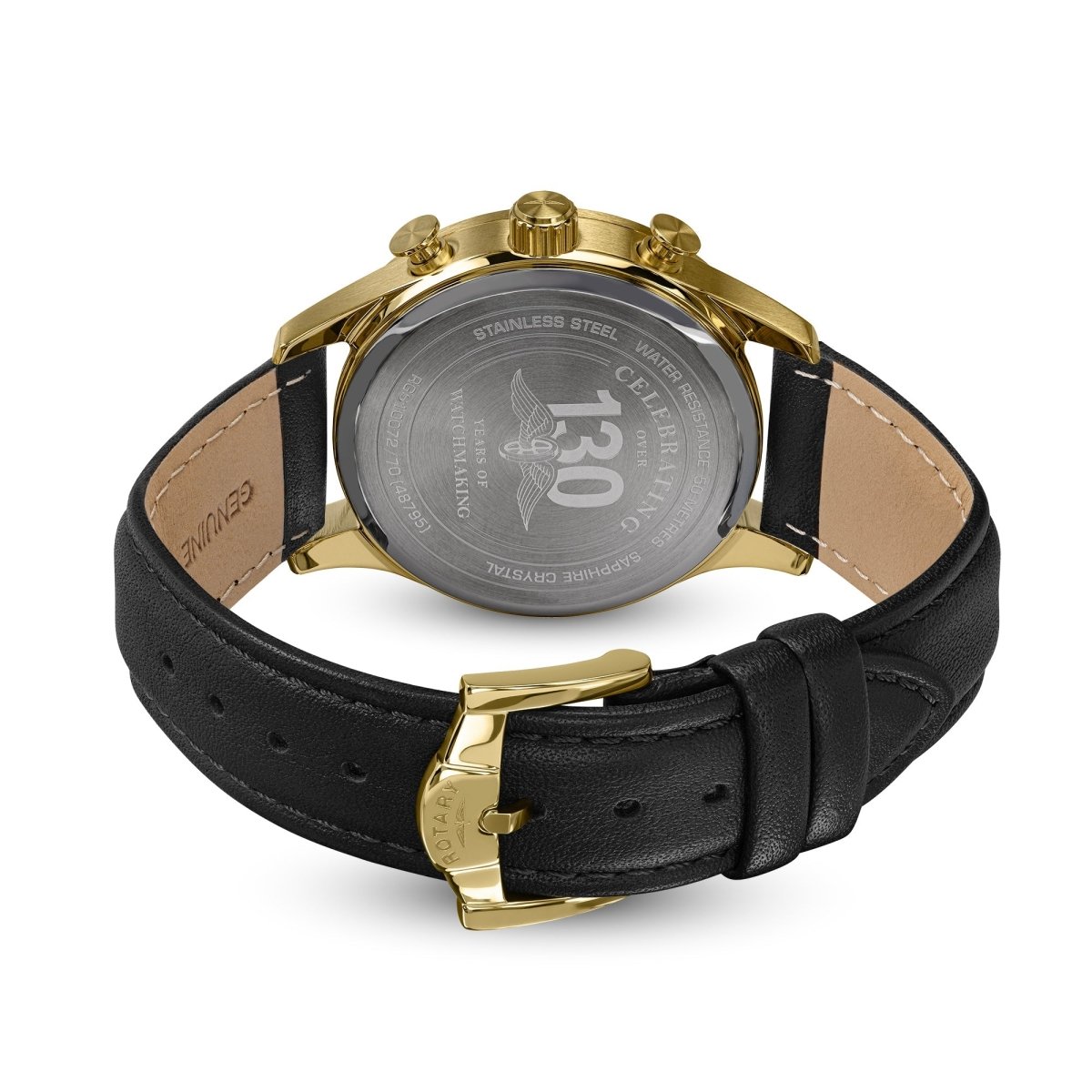 Rotary Heritage Gents White Dial and Black Leather 40mm Men's Watch | RGS10072/70 | TIME Watches