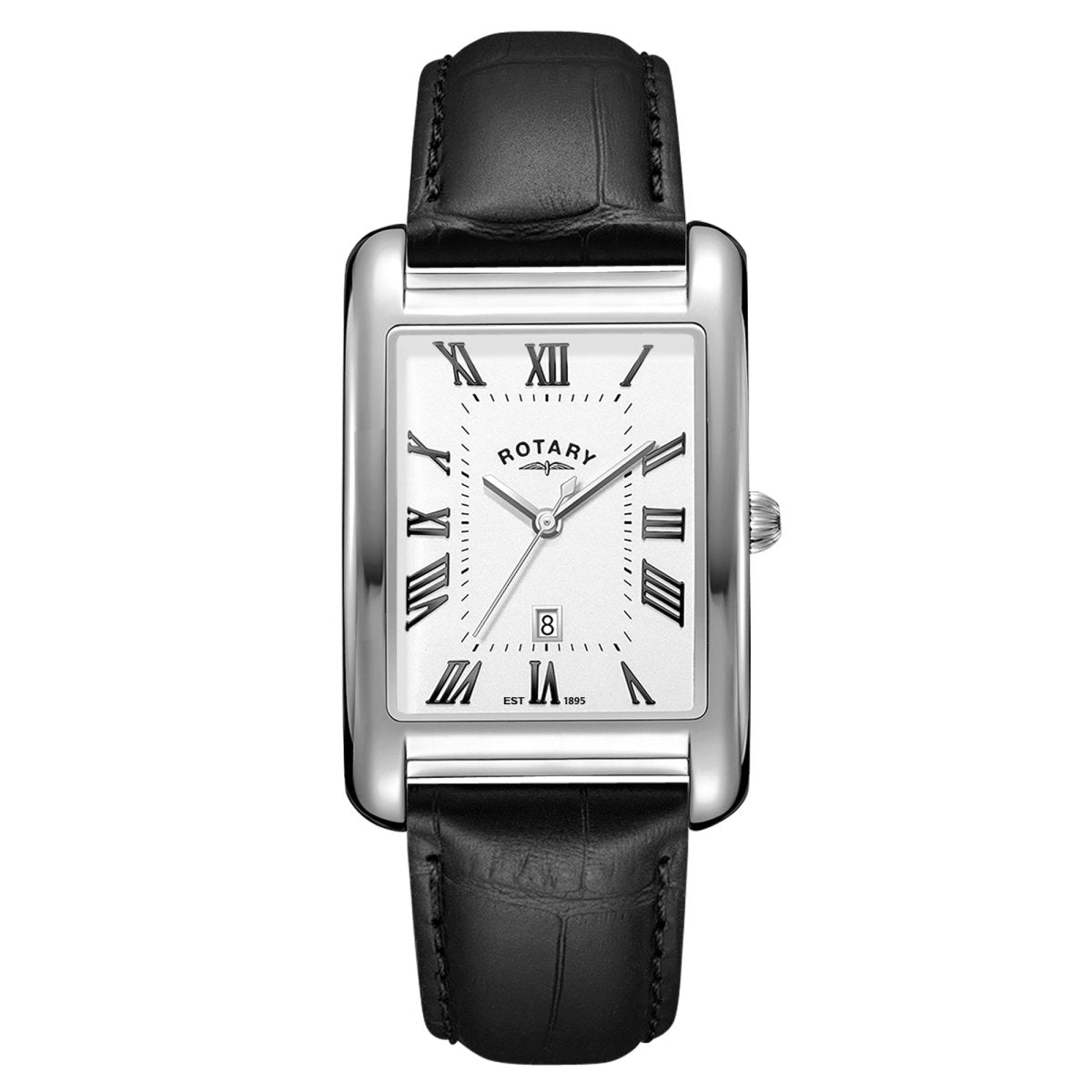 Rotary Heritage Gents White Dial and Black Leather 44mm Men's Watch | GS05750/01 | TIME Watches