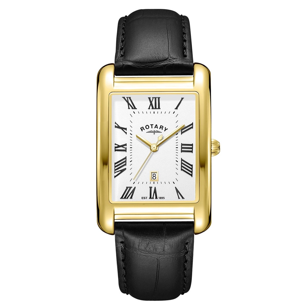 Rotary Heritage Gents White Dial and Black Leather 44mm Men's Watch | GS05753/01 | TIME Watches