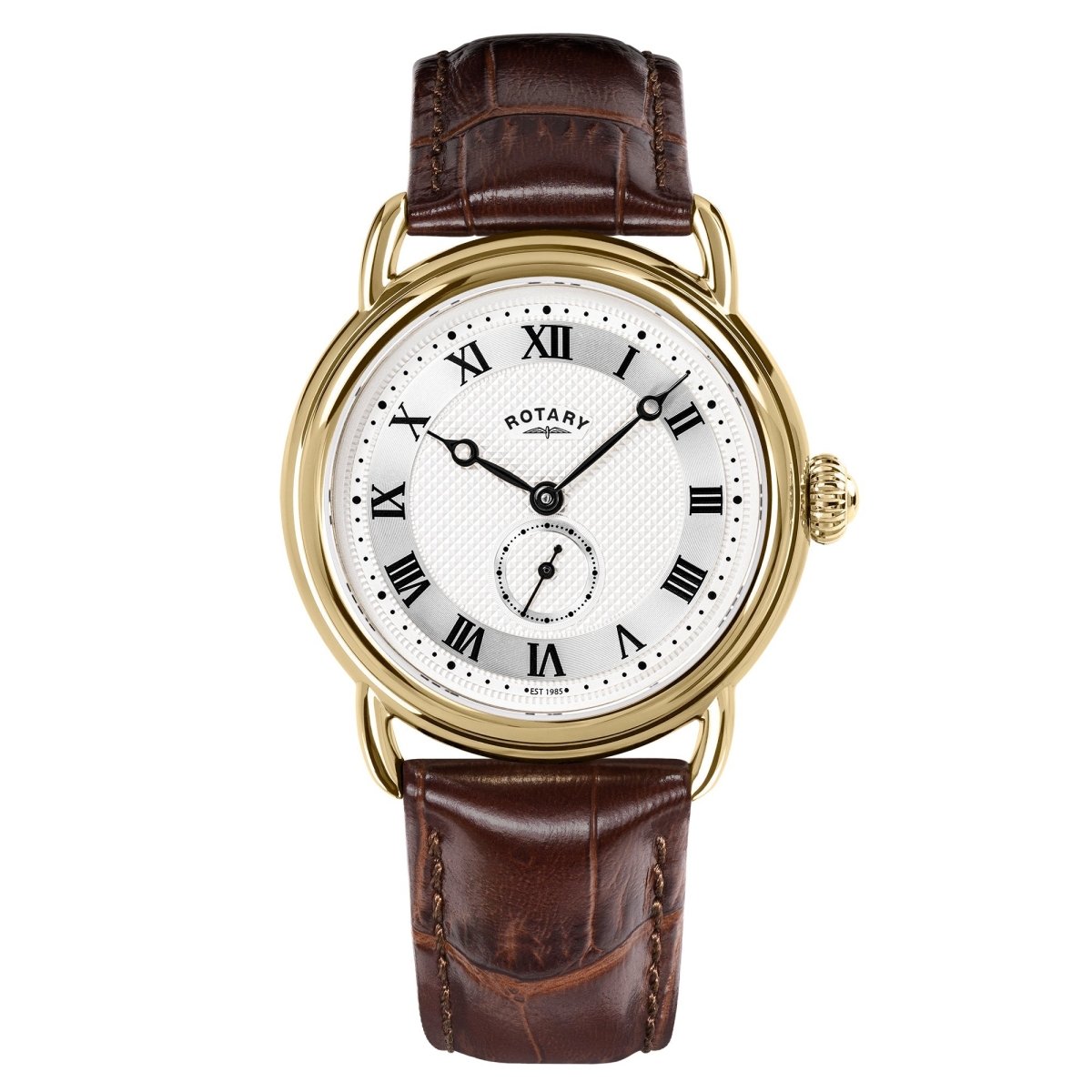 Rotary Heritage Gents White Dial and Brown Leather 38mm Men's Watch | RGS10014/06 | TIME Watches