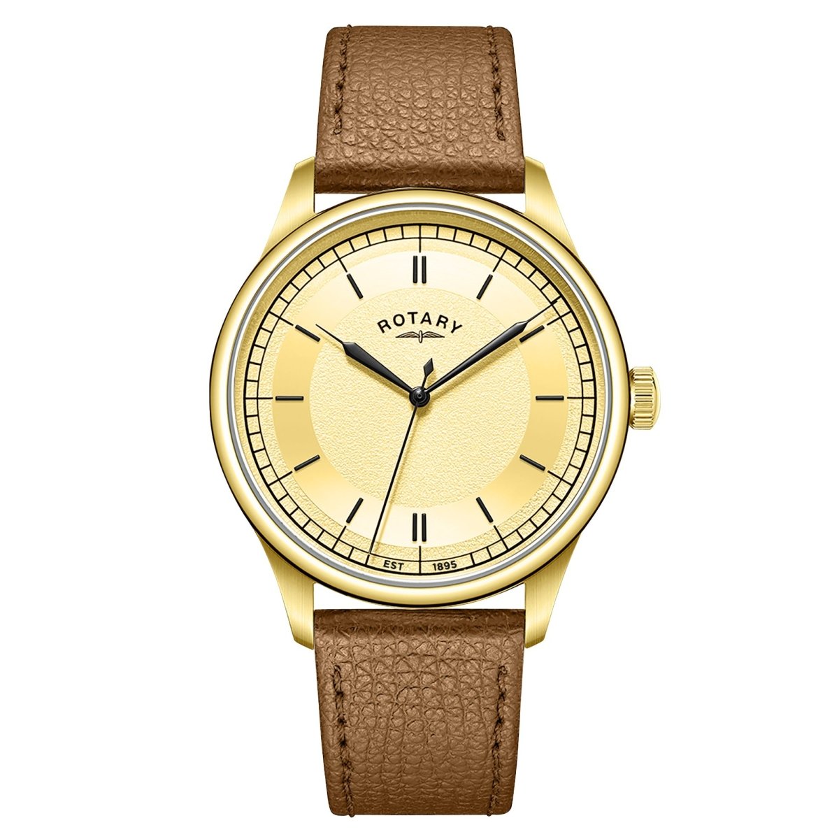 Rotary Heritage Gents White Dial and Brown Leather 40mm Men's Watch | GS05983/31 | TIME Watches