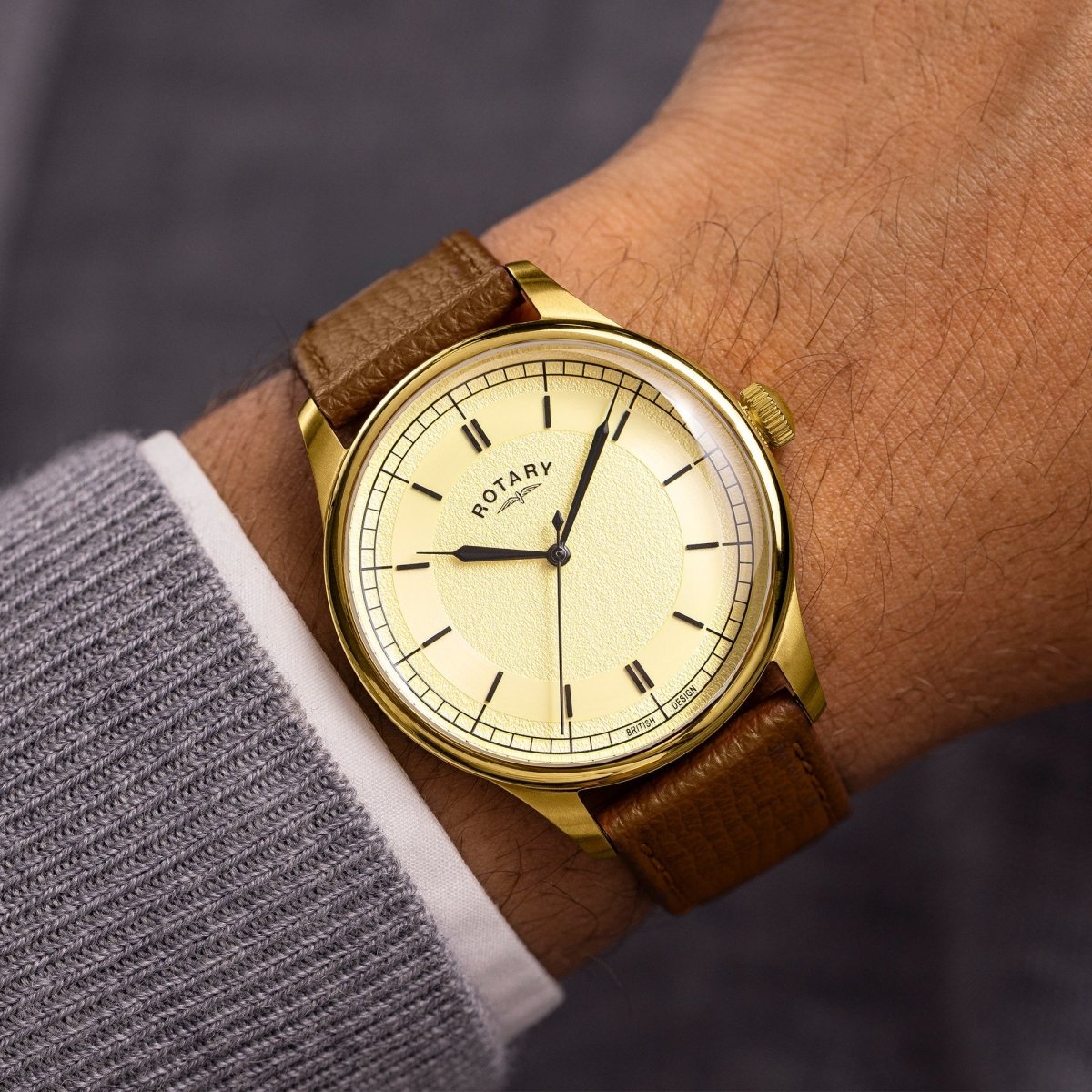 Rotary Heritage Gents White Dial and Brown Leather 40mm Men's Watch | GS05983/31 | TIME Watches