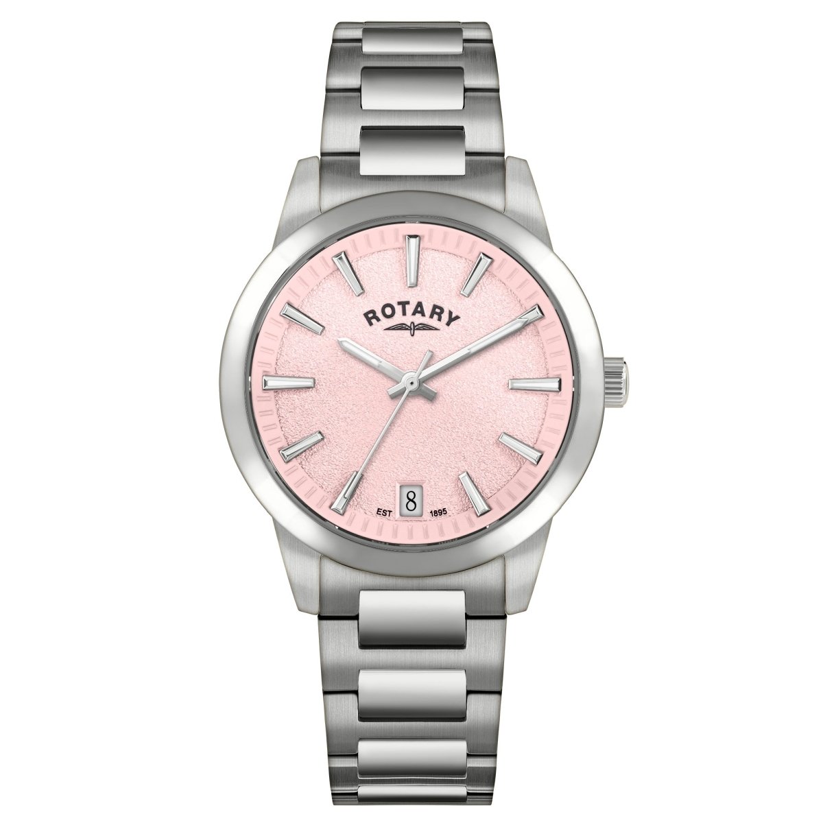 Rotary Heritage Ladies Pink Dial and Steel Bracelet 34mm Women's Watch | RLB10017/39 | TIME Watches