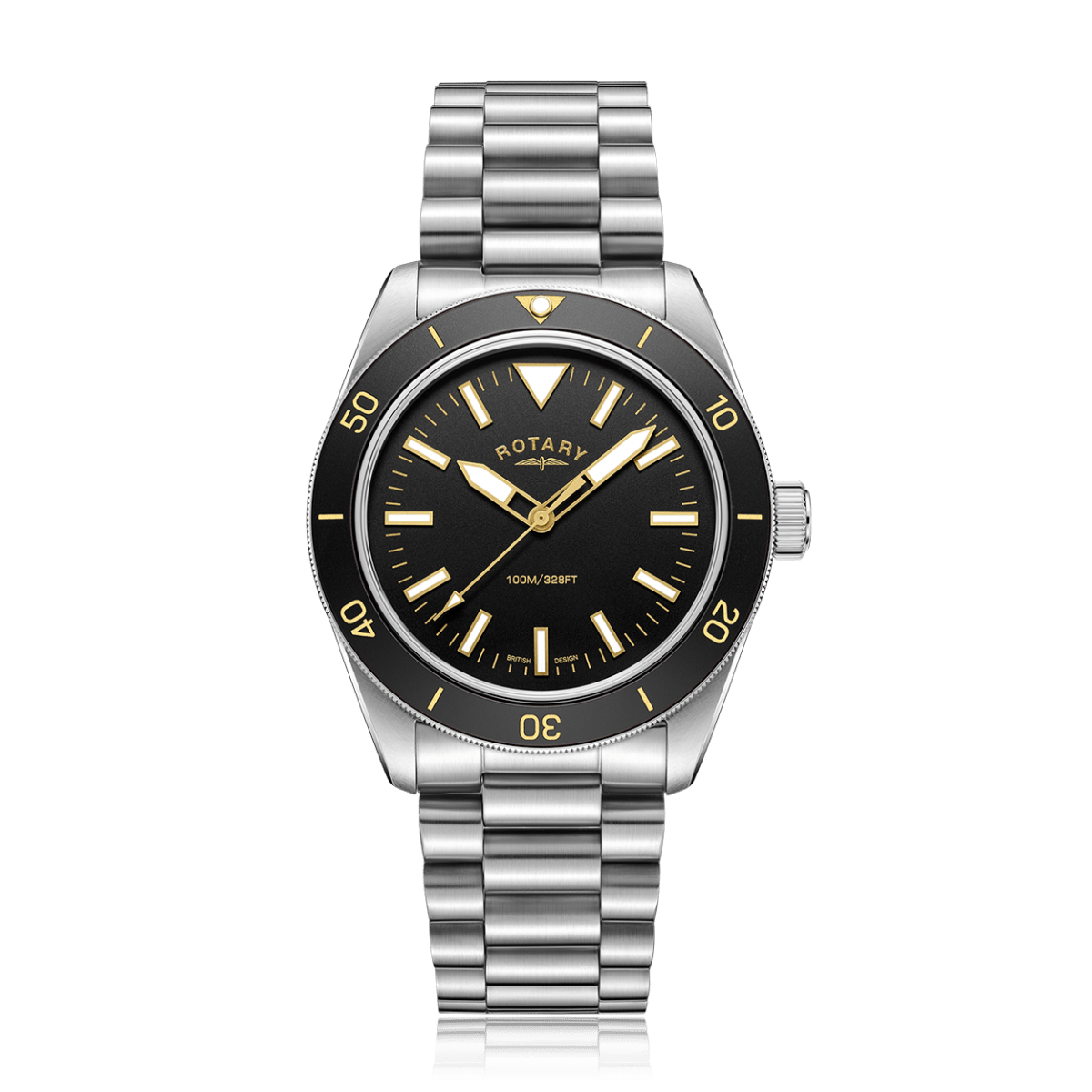 Rotary Heritage Sport Black Dial and Black Steel Bracelet 41mm Men's Watch | GB05660/04 | TIME Watches