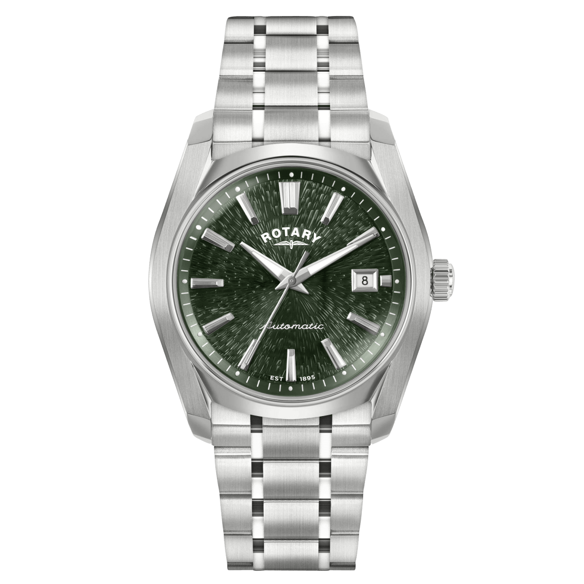 Rotary Lumen Green Dial and Steel Bracelet 40mm Men's Watch | RGB10011/24 | TIME Watches