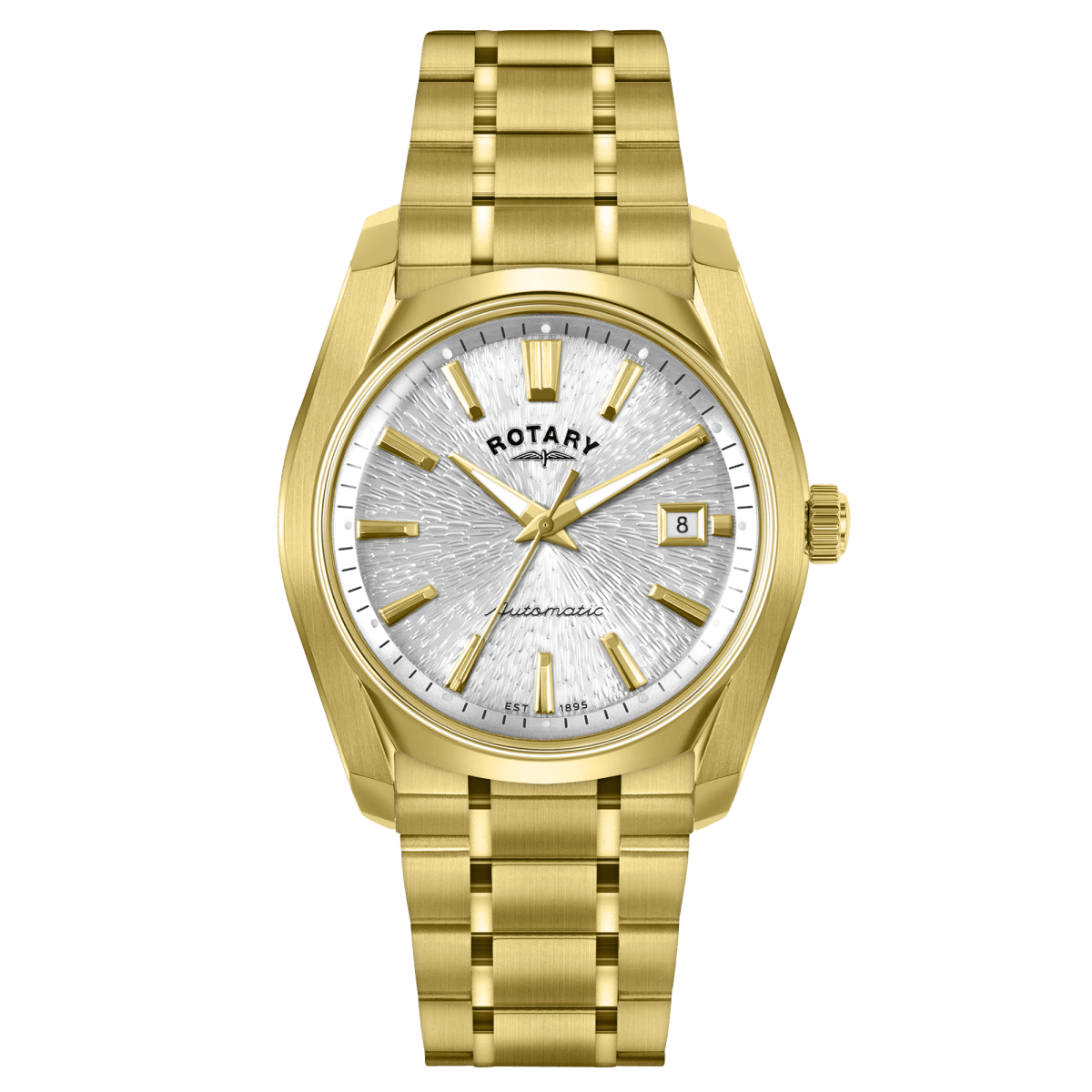 Rotary Lumen White Dial and Gold Steel Bracelet 40mm Men's Watch | RGB10010/06 | TIME Watches