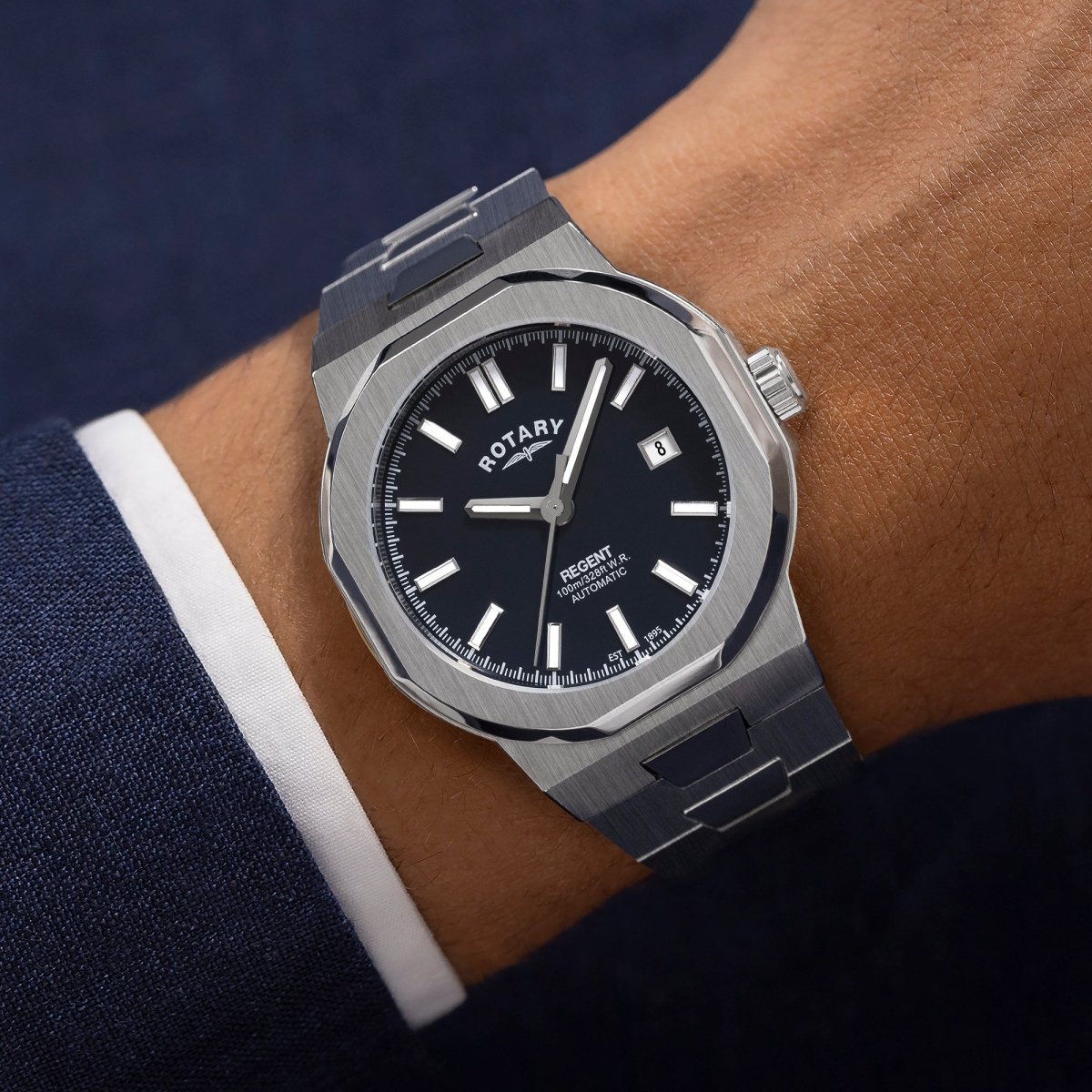 Rotary Regent Blue Dial and Steel Bracelet 40mm Men's Watch | GB05410/05 | TIME Watches