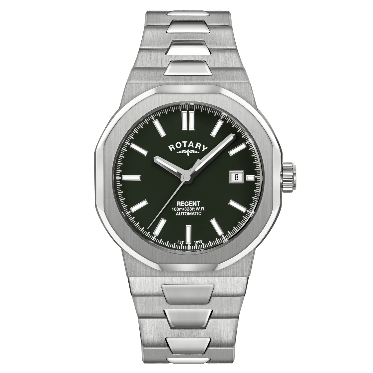 Rotary Regent Green Dial and Steel Bracelet 40mm Men's Watch | GB05410/24 | TIME Watches
