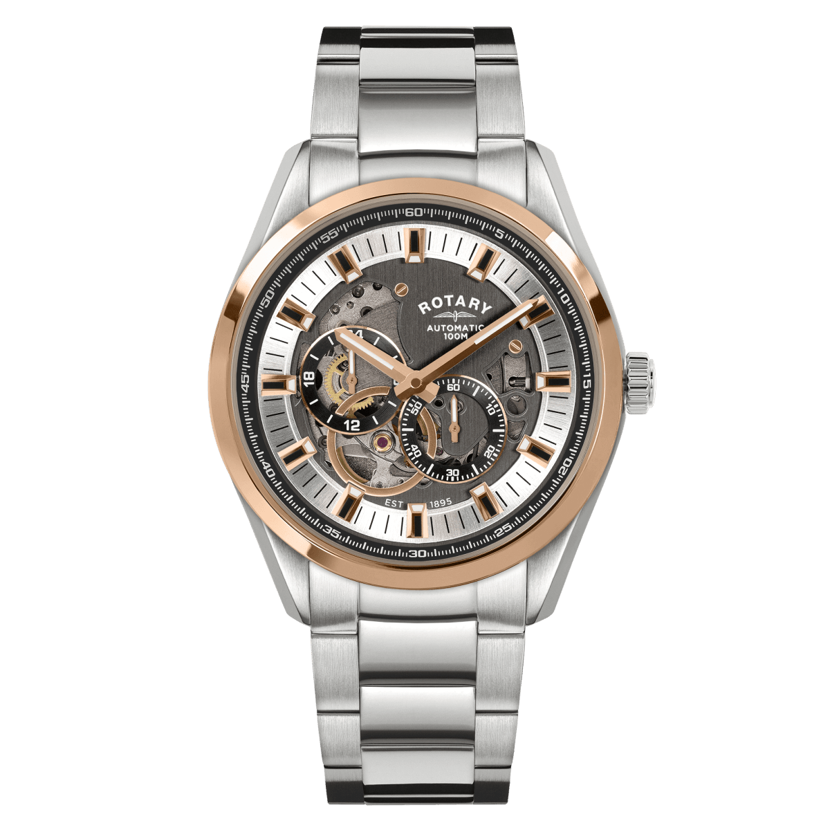 Rotary Seamatic Grey Dial and Steel Bracelet 43mm Men's Watch | RGB10009/74 | TIME Watches