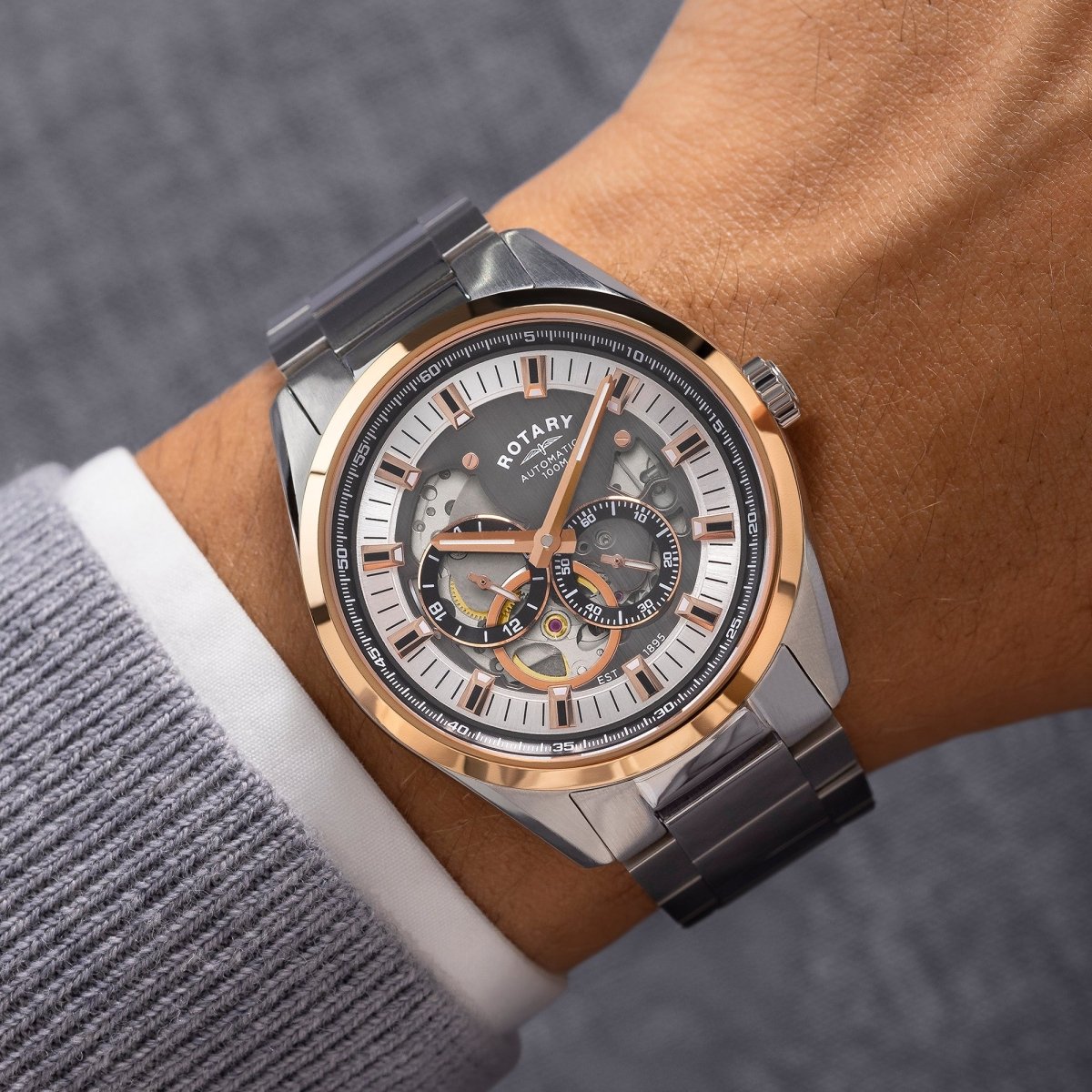 Rotary Seamatic Grey Dial and Steel Bracelet 43mm Men's Watch | RGB10009/74 | TIME Watches