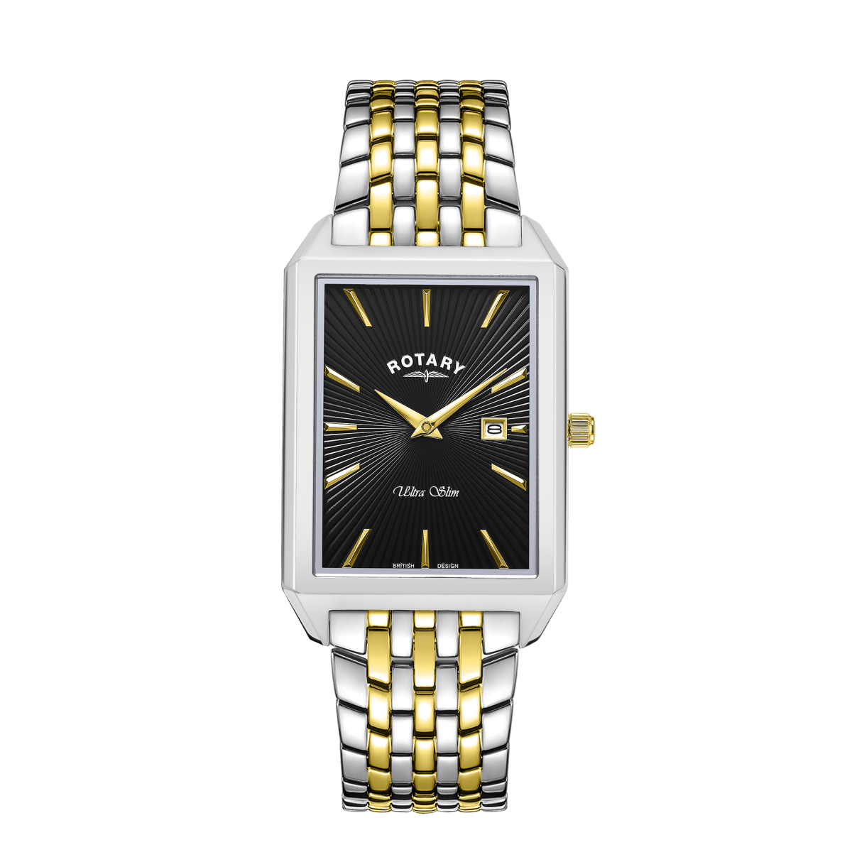 Rotary Ultra Slim Black Dial and Black Steel Bracelet Men's Watch | GB08021/04 | TIME Watches