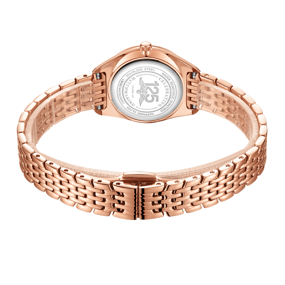 Rotary Ultra Slim Mother of Pearl Dial and Rose Gold Steel Bracelet 27mm Unisex Watch | LB08014/41/D | TIME Watches