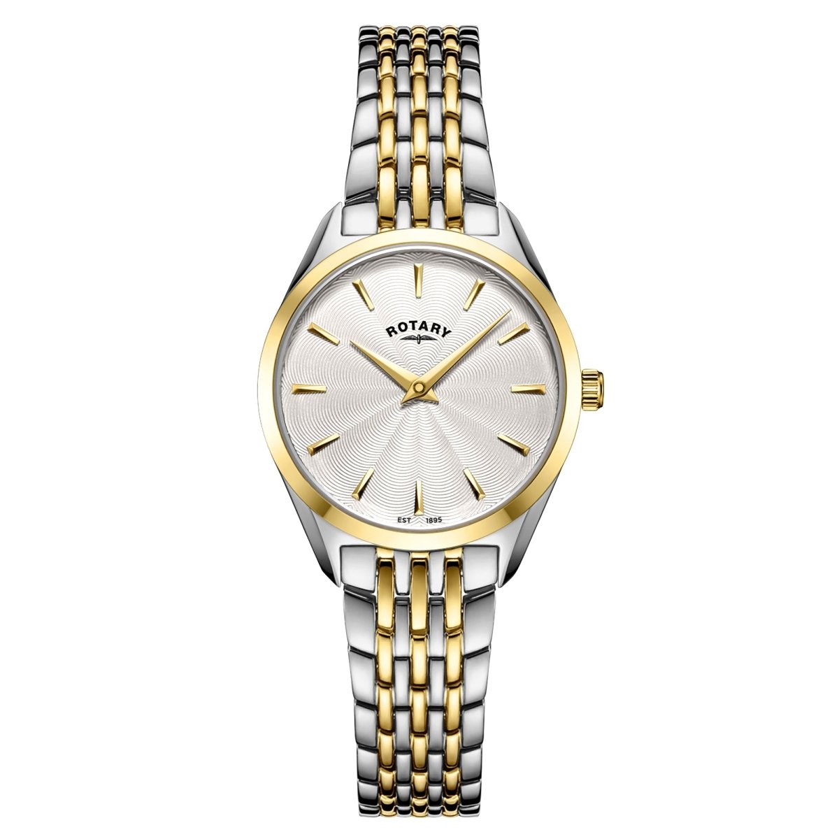 Rotary Ultra Slim Silver Dial and Gold Steel Bracelet 27mm Women's Watch | LB08011/02 | TIME Watches
