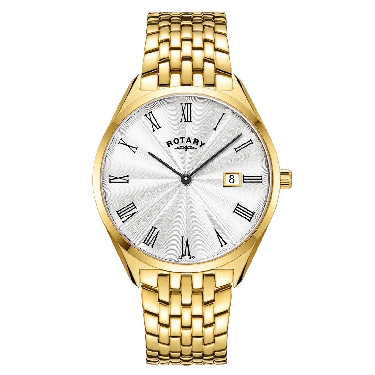 Rotary Ultra Slim Silver Dial and Gold Steel Bracelet 38mm Men's Watch | GB08013/01 | TIME Watches