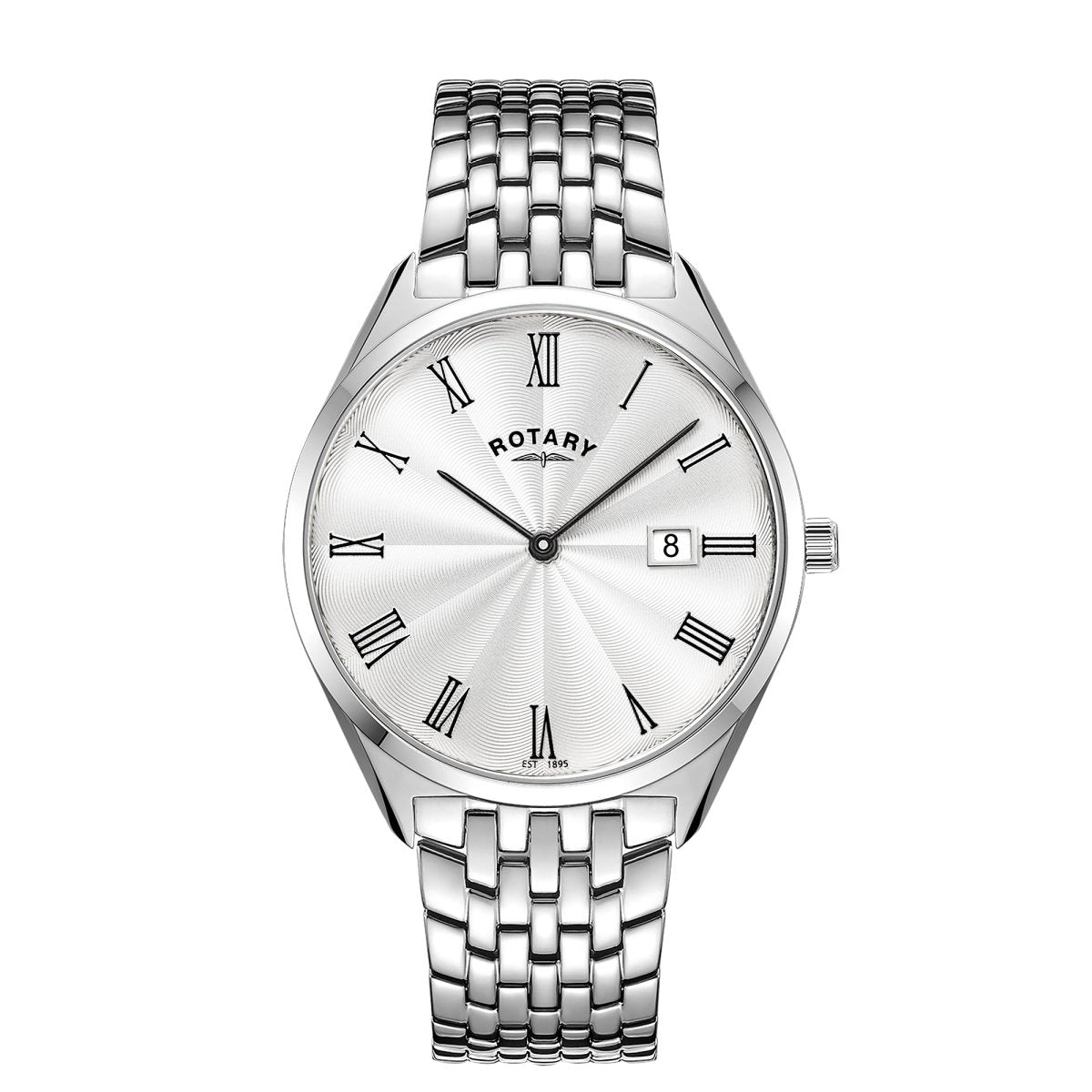 Rotary Ultra Slim Silver Dial and Steel Bracelet 38mm Men's Watch | GB08010/01 | TIME Watches