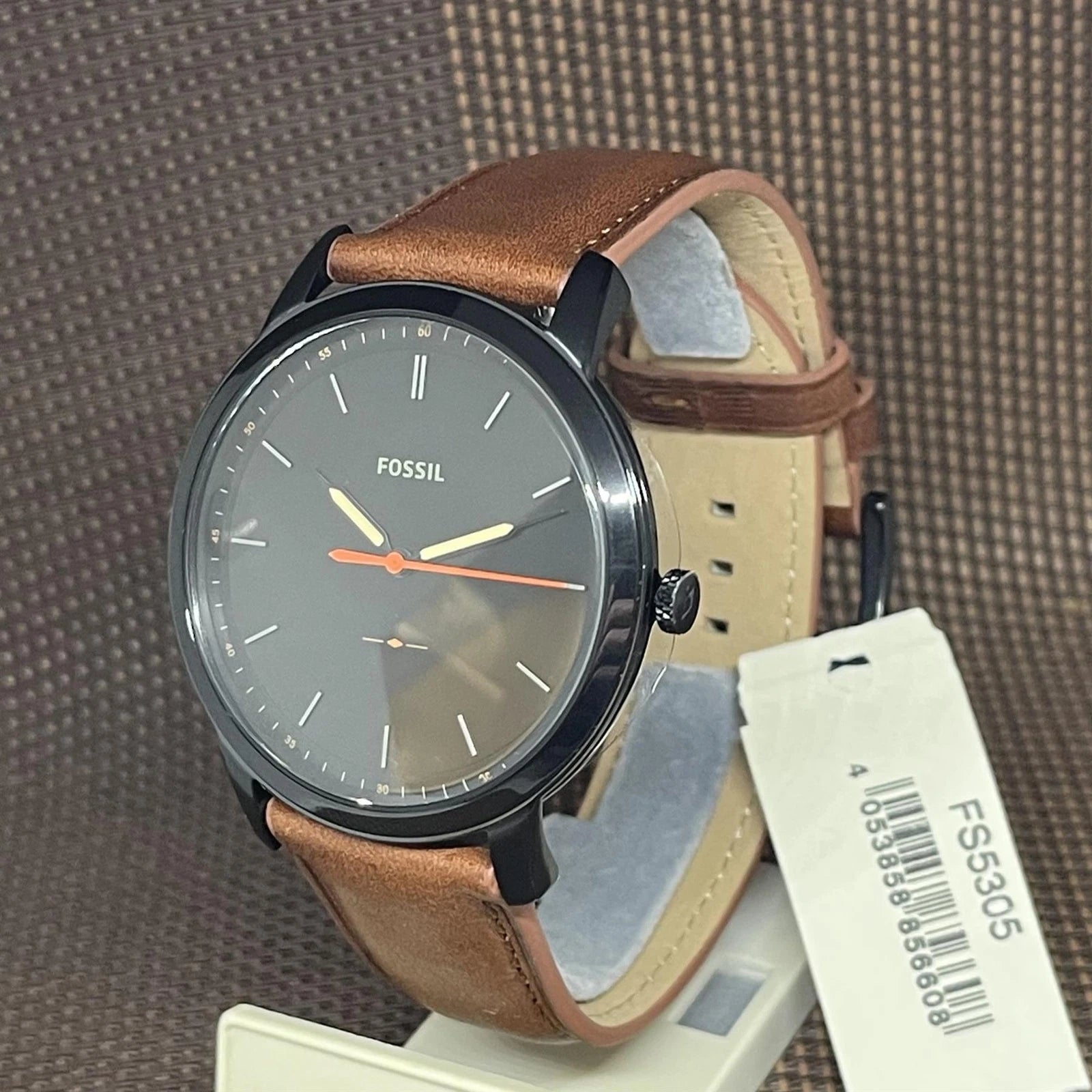 Fossil The Minimalist 3H Black Round Leather Men's Watch | FS5305