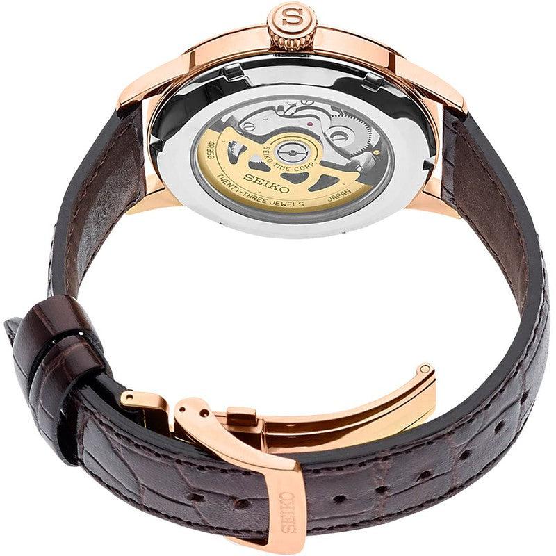 Seiko Presage Cocktail Time Brown Leather Strap Men's Dress Watch | SRPB46J1 | Time Watch Specialists
