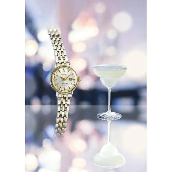 Seiko Presage Cocktail Time 'WHITE LADY' Automatic Dimond Twist Woman's Watch | SRE010J1 | Time Watch Specialists
