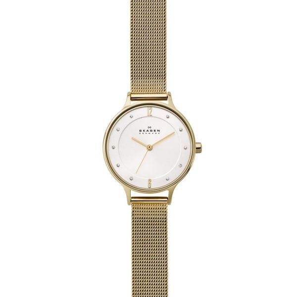 Skagen Anita Gold Round Stainless Steel Mesh Women's Watch | SKW2150 | TIME Watches
