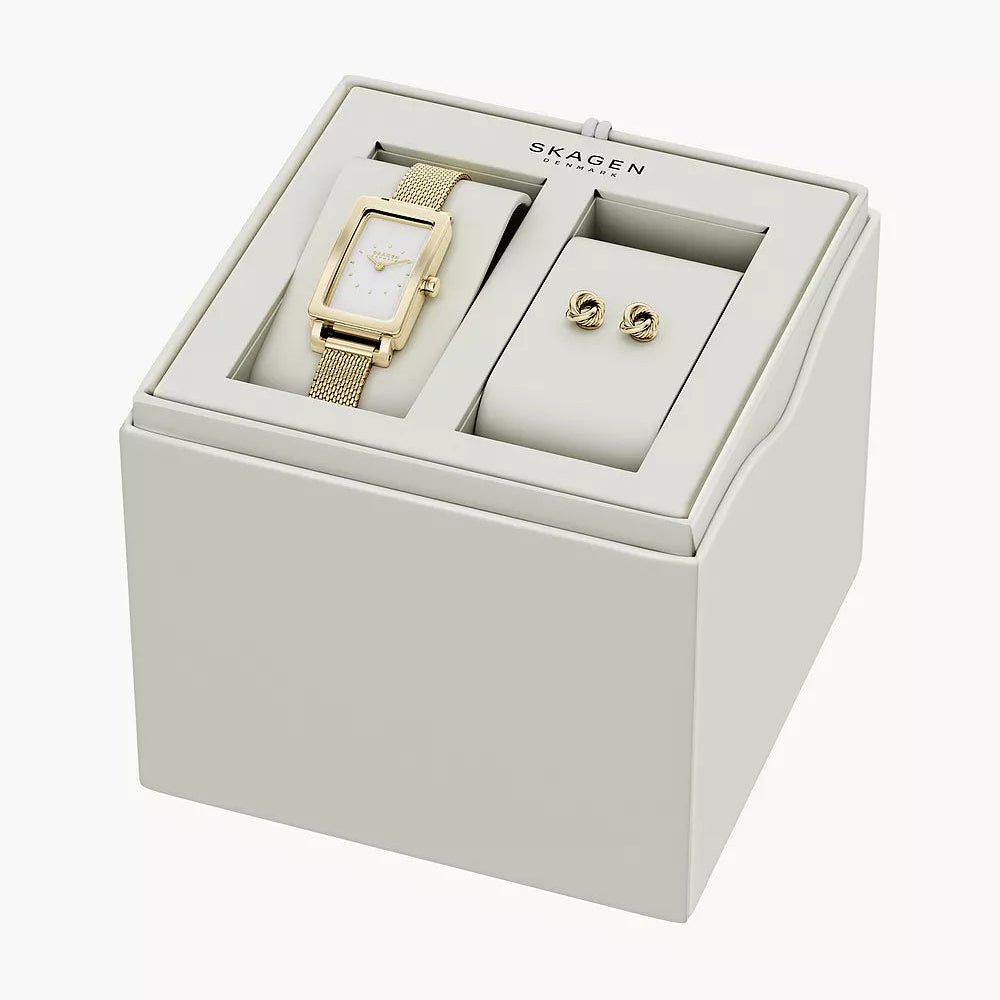 Skagen Hagen Micro Gold Dial and Gold Steel Bracelet 31mm Women's Watch | SKW1158SET | TIME Watches