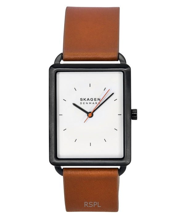 Skagen Hagen White Dial Brown Leather Strap Quartz Men's Watch | SKW6929 | TIME Watches