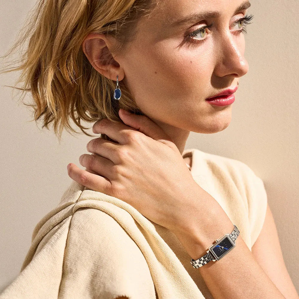 Skagen Hagen Micro Speckled Blue Dial Stainless Steel Earring & Women's Watch Gift Set | SKW1157SET