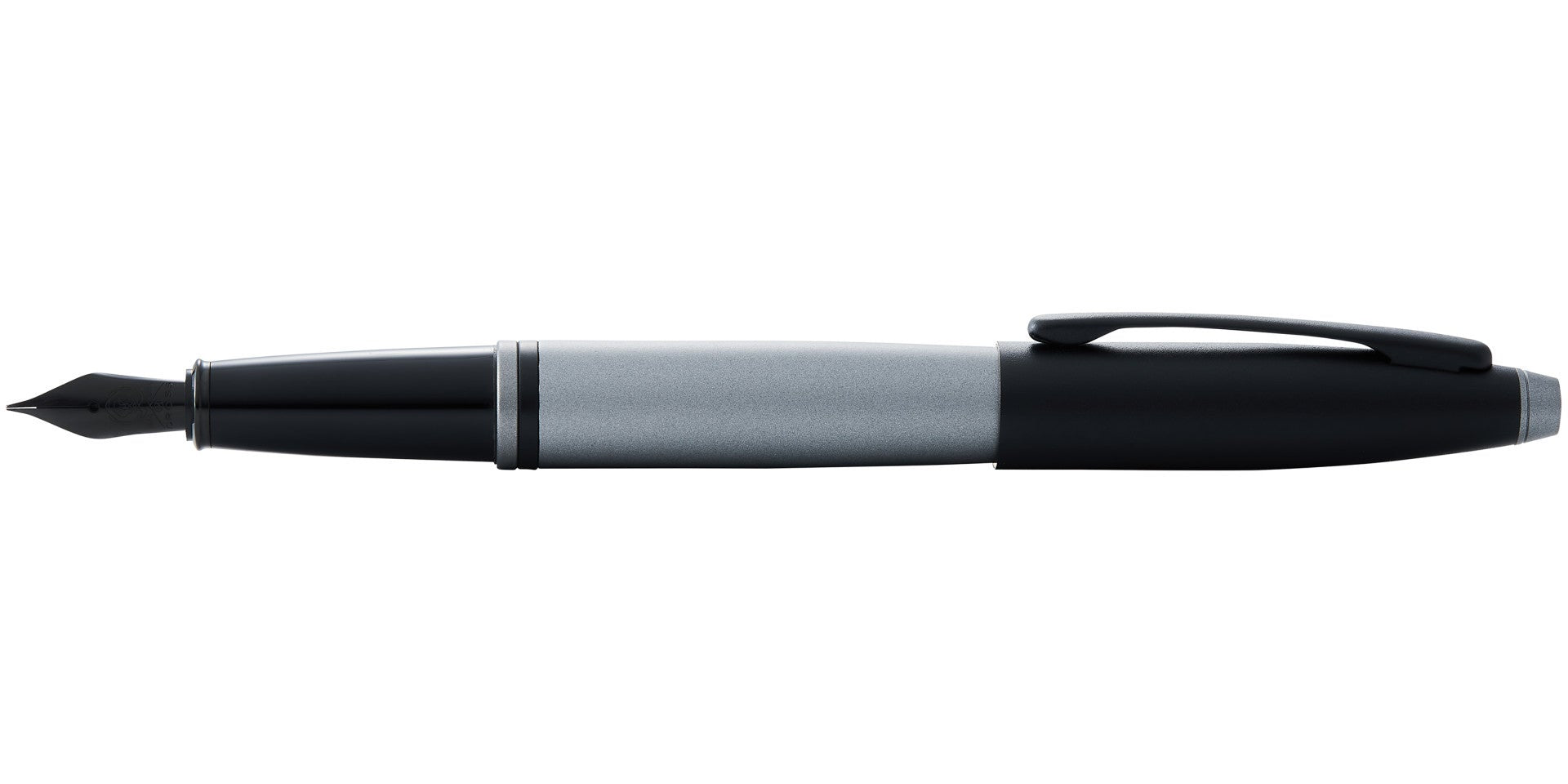 CROSS Calais Matte Gray and Black Lacquer Stainless Steel Medium Nib Fountain Pen | AT0116-26MJ