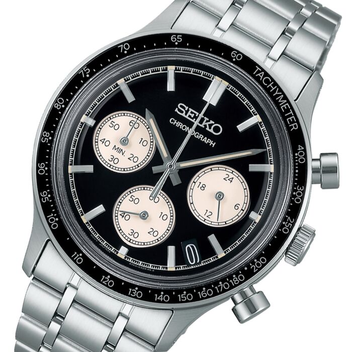 Seiko Sport Quartz Chronograph Black Dial Steel Men's Watch | SSB479P1