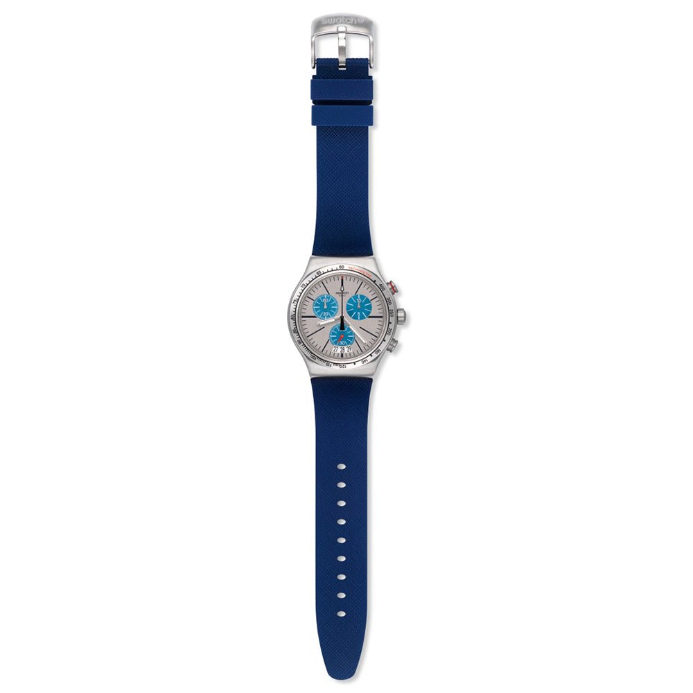 Swatch Blau Me On Silver Chronograph Men's Watch | YVS435 | TIME Watches