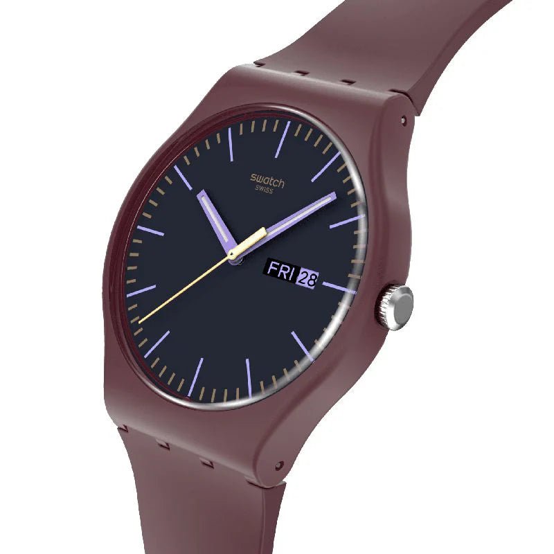 Swatch BURGUNDY BERRY Unisex Watch | SO29R707 | Time Watch Specialists