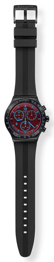 Swatch Crimson Mystique Black & Black Rubber 43mm Men's Watch | YVB417 | TIME Watches